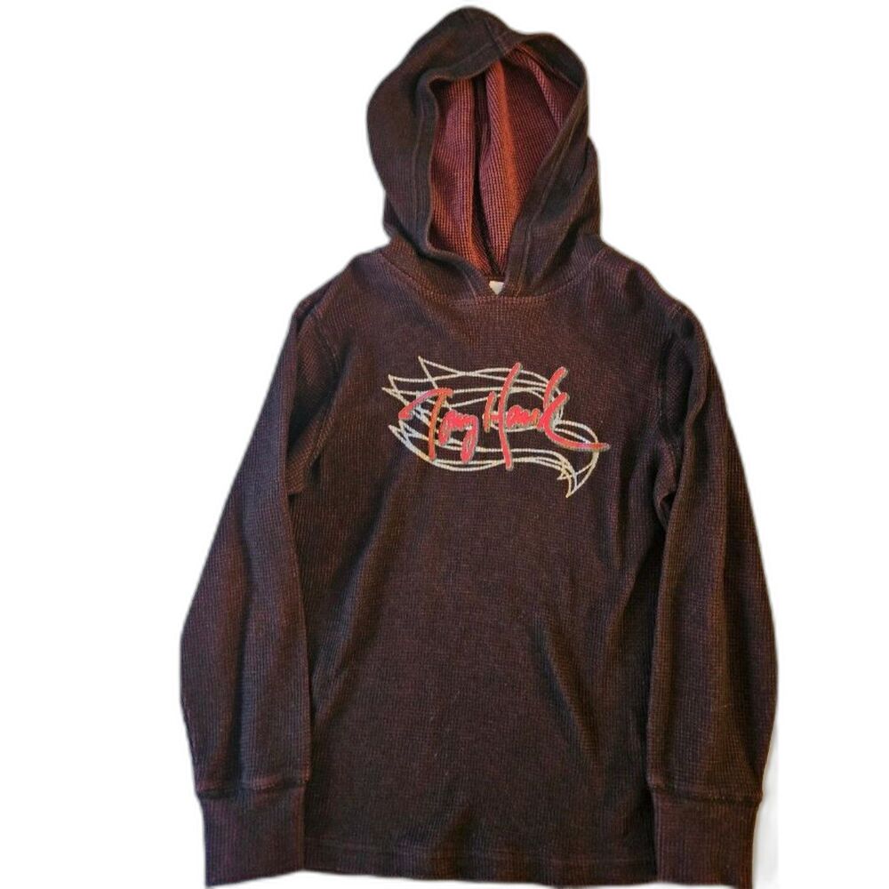 Tony Hawk Boys Size 7 Thermal Long Sleeve Hooded Shirt